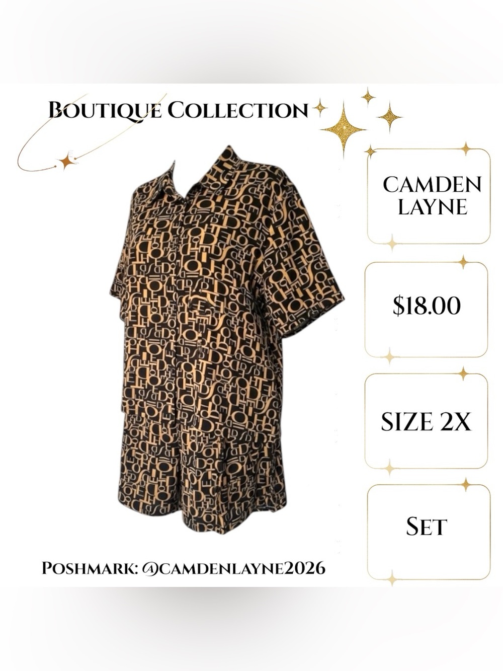 Camden Layne luxury Shirt & Short Polyester set. - Picture 5 of 7